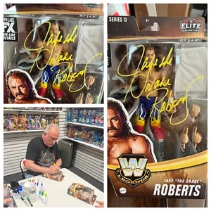 AUTOGRAPHED JAKE THE SNAKE ROBERTS LEGENDS FIGURE SERIES 13 - Picture 1 of 3