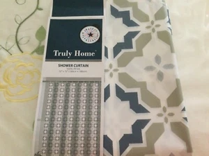 SHOWER CURTAIN TRULY HOME 72 IN X 72 IN 100% PEVA - Picture 1 of 6