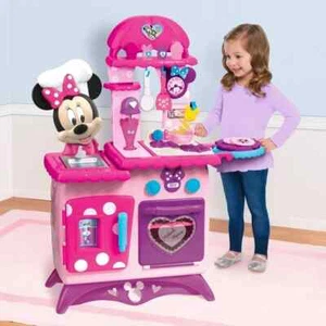 Kids Kitchen Play Set Pretend Cooking Toys Minnie Mouse Toddler Girls Gift Pink - Picture 1 of 6