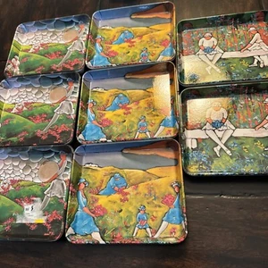 Andrea Sampaolo Trays Women Garden Flowers Art Made In Italy Set of 2 - Picture 1 of 9
