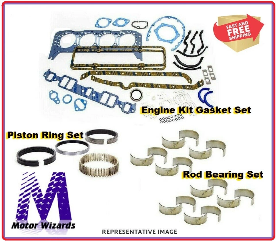 Chrysler 318 1967-73 ENGINE REBUILD OVERHAUL KIT Rings + Rod Bearings + Gaskets - Image 1 of 1