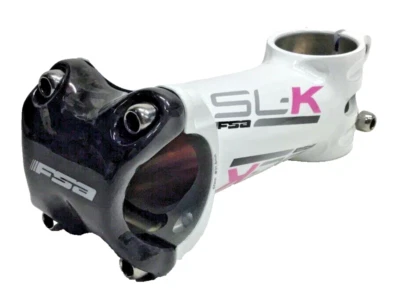 FSA SL-K Alloy Road-MTB Stem 31.8mm Clamp +/- 6° 1-1/8" Steer 100mm White/Pink K - Image 1 of 4