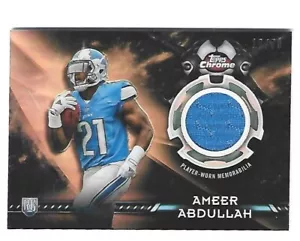 2015 TOPPS CHROME - AMEER ABDULLAH ROOKIE GAME JERSEY #10/50 !!! - Picture 1 of 1