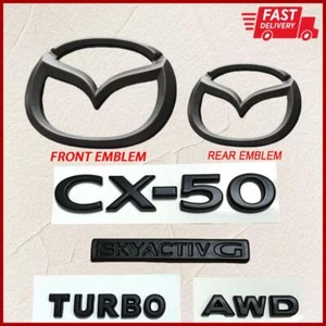 6x Matte Black For 2023 2024 CX-50 AWD SKYACTIV G Turbo Front Rear Badge Replace - Picture 1 of 7