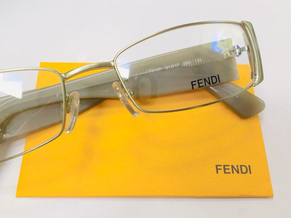 Nuevas gafas para mujer FENDI de diseñador monturas auténticas verdes F818R metal verde Foto 1 de 4