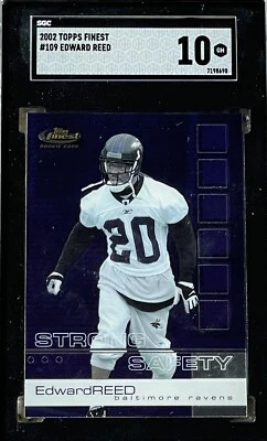 2002 Topps Finest Ed Reed RC #109 SGC 10 GEM MINT HOF 💎 HOF Rookie - Image 1 of 2