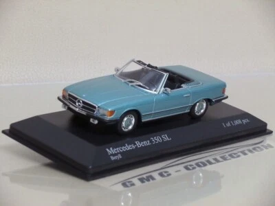 MERCEDES-BENZ 350 SL R107 1971 TURCHESE MET. EDiZiONE LiMiTATA MiNiCHAMPS 1/43 - Immagine 1 di 3