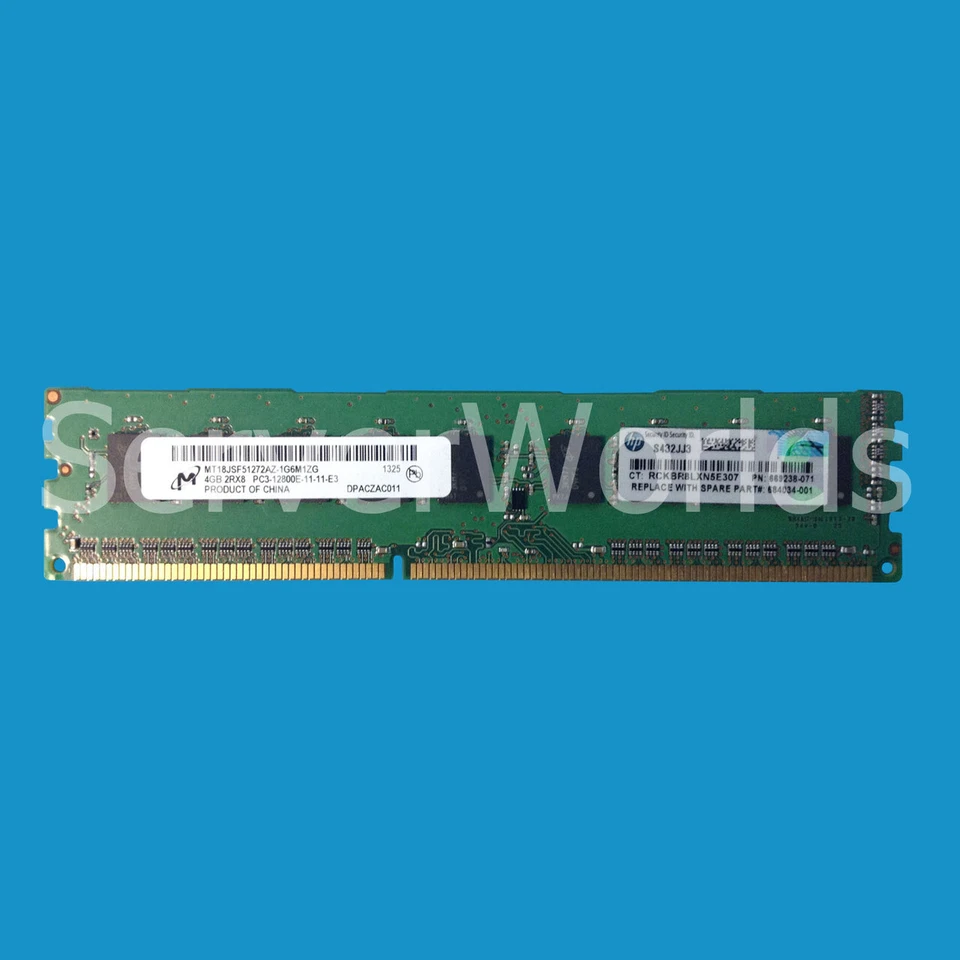 HP 684034-001 4GB PC3-12800 Module 669238-071, 669322-B21 - Image 1 of 1