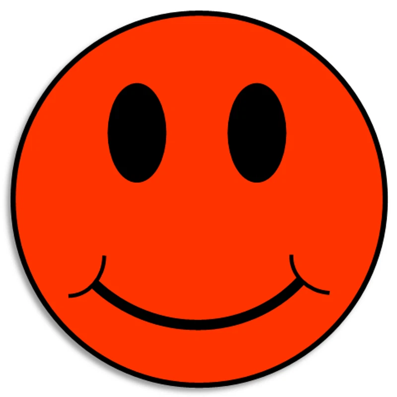 Rotes Smiley Gesicht - 25er Pack Kreis Aufkleber 3 Zoll - Lächeln glücklich bunt - Bild 1 von 1