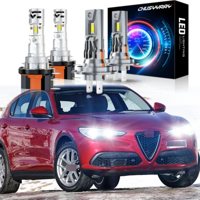 Kit de faros LED H15+H7 4 piezas haz alto bajo para Alfa Romeo Stelvio 2017-2022 Foto 1 de 4