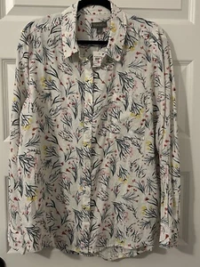 New NWT Style & Co Women's Floral Linen Blouse Size L Large - Picture 1 of 2