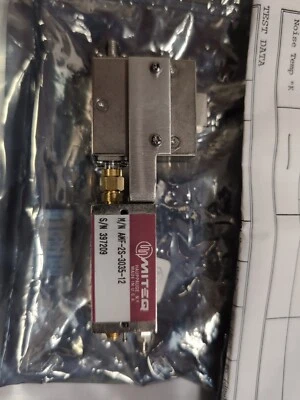 Miteq AMF-2S-3035-12 3.0 To 3.5 GHz 20 db +15 Vdc Amplifier W/ P&H Lab C1-s35347 - Image 1 of 4
