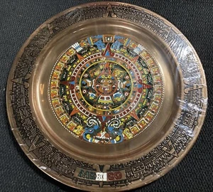 Azteken Kalender Wandteller 11 Zoll (Hergestellt in Mexiko) Kupfer Neu - Bild 1 von 3