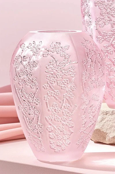 Lalique Sakura Vase Pink Luster Crystal Ref. 10723600 - Official Seller - Image 1 of 1