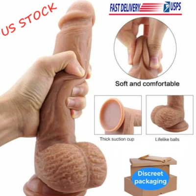 Consolador Enorme 8 Pulgadas Silicona Realista Polla Pene Grande Dong Damas Juguete Sexual EE. UU. Foto 1 de 4