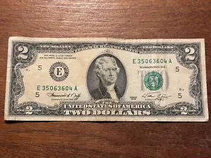 US 2 Dollar Bill 1976 Bicentennial with image of President Jefferson - Picture 1 of 2
