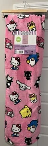 Hello Kitty & Friend Pink Plush Throw Blanket Twin 60x90” Floating Fun NWT - Picture 1 of 4