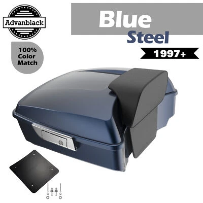 AZUL ACERO Advanblack Rushmore Chopped Tour Pack Se adapta a 97+ Harley/Softail Foto 1 de 4