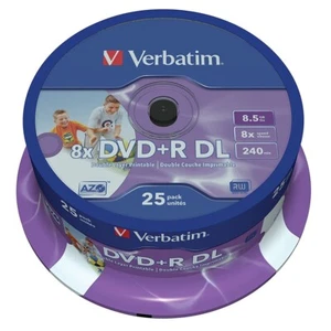 Husillo Verbatim DVD+R 8,5 GB 8x D/L 25 imprimible 43667 - Imagen 1 de 4