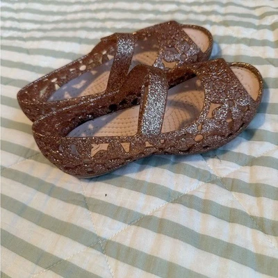 Crocs Little Girls Isabella Flower Ballet Flat Sandal in Pink  10 - Image 1 of 4