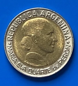 Eva Peron - Argentina Coin $1 peso 1997 Evita - Picture 1 of 2