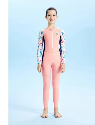 Traje de neopreno de una pieza para niñas jóvenes protección solar protección contra erupciones UPF50 traje completo traje de baño Foto 1 de 4