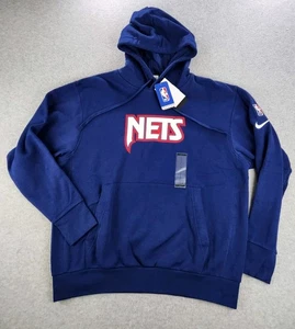 Felpa con cappuccio Nike Brooklyn Nets uomo grande blu pullover NBA basket logo giacca nuova con etichette - Foto 1 di 12