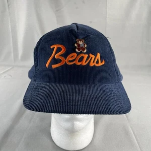 Vintage Sportcap Bears Corduroy Hat Navy Blue Pinback Strapback Cap - Picture 1 of 8