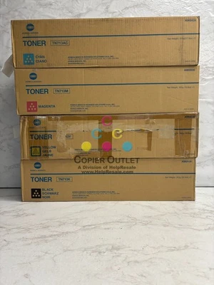 4 tóneres cosméticos OEM Konica Minolta Bizhub C659 C759 CMYK TN713 (TN713AC) Foto 1 de 4