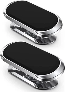 2 Pack Magnetic Phone Holder for Car, Upgrade Magnet - 360 Rotation Silver - Picture 1 of 8