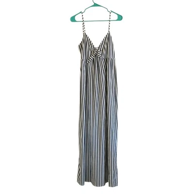 Maxi Vestido Para Mujer Asos Talla 10 Azul Blanco Rayas Náutico Nudo Detalle Playa Foto 1 de 4