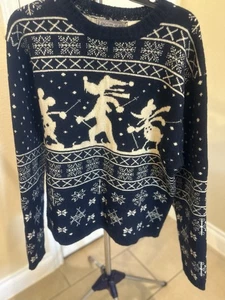 Vintage Disney Adventure Ahead 100 % Wolle Ski Pullover Mickey Donald Goofy Medium - Bild 1 von 7