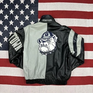Museum quality fully embroidered Georgetown Hoyas leather jacket, thick #QODYVX - Picture 1 of 10