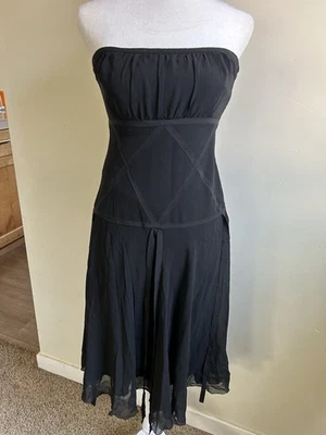 Nicole Miller 100% Silk Witchy Vtg Dress women 0 Vamp Ethereal Black Whimsigoth  - Image 1 of 4