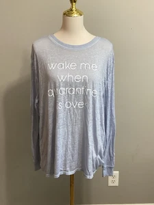 FIFTH SUN Women’s Size XL Sleepwear Shirt “Wake Me When Quarantine Is Over” - Picture 1 of 2