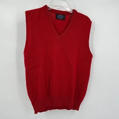 Chaleco Suéter Jantzen Para Hombres Talla M De Colección Rojo Cuello en V Clásico Preppy Hecho en EE. UU. Foto 1 de 4