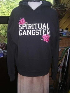 RARE SPIRITUAL GANGSTER EMBROIDERED ROSES HOODIE SWEATSHIRT - Picture 1 of 6