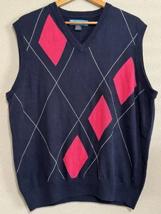 PGA Tour Herren Golf Argyle V-Neck Pullover Weste Preppy - Bild 1 von 5