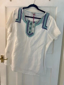 Marks & Spencer Embroidered White Linen Tunic Top | Size UK 20 (EUR 48) | BNWT - Picture 1 of 3