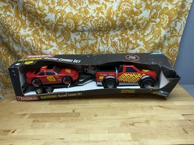 Vtg Tonka Electronic Racing Combo Set Race Car Pit Crew Truck Trailer Steel - Image 1 of 4