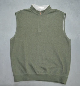 Peter Millar Golf Sweater Vest Mens Size Small Green Golf Crown Comfort 1/4 Zip - Picture 1 of 8