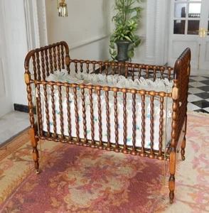 RL Carlisle Antique Baby Crib Donna Johnson Artisan Dollhouse Miniature 1:12 - Picture 1 of 21