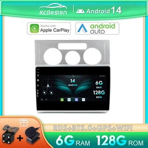 6G+128GB Android 14 Autoradio Carplay GPS Navi Für VW Touran 2003-2010 DAB+WIFI - Foto 1 di 13