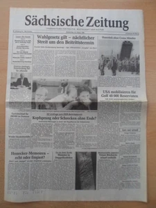 SÄCHSISCHE ZEITUNG 23. August 1990 WOCHENTAG Dresden Deutschland-Cup Nachlese - Picture 1 of 1