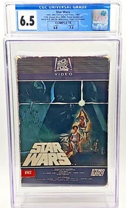 Rare Vintage Star Wars VHS CGC Graded 6.5 Matching Serial Numbers Drawer Box - Picture 1 of 13