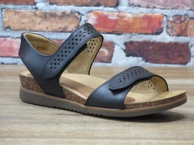 Cobb Hill by Rockport May Wavy Strap Sandal Black Leather *CJ0726 - Image 1 of 4