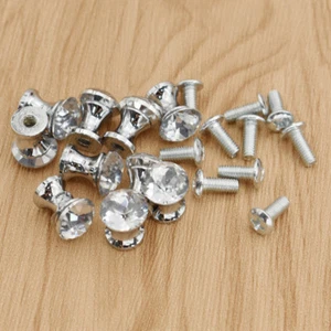 10pcs Small 12mm Knobs Crystal Pulls With Screw Wardrobe Cabinet Drawer Decor - Picture 1 of 5