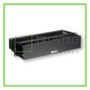 Panduit WMP1E 2U Dual-Sided 19" Rack PatchLink Cable Manager w/ Covers - Black - Picture 1 of 5