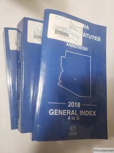 Arizona Revised Statutes Annotated 2018 General Index A-Z 3-Volume Set Thompson - Picture 1 of 2