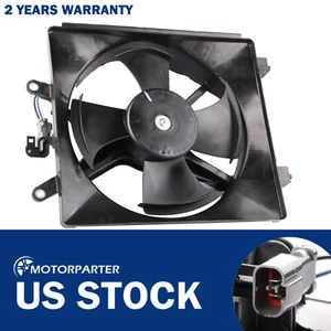 Right Side AC Condenser & Radiator Cooling Fan For 2001-2005 Honda Civic 1.7L - Picture 1 of 11